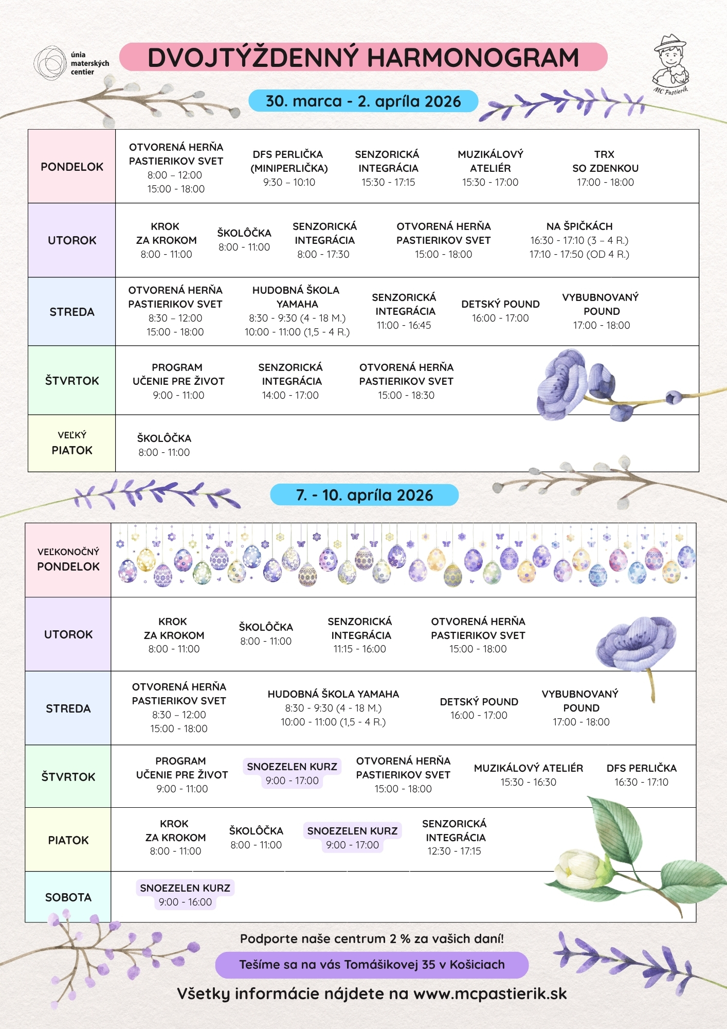 Harmonogram 2026 29.7 x 21 cm 29.7 x 21 cm 3